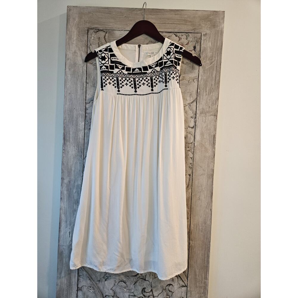 Love Fire Mini Dress Sz Small Women’s Black White/Ivory Geometric Pattern Lined